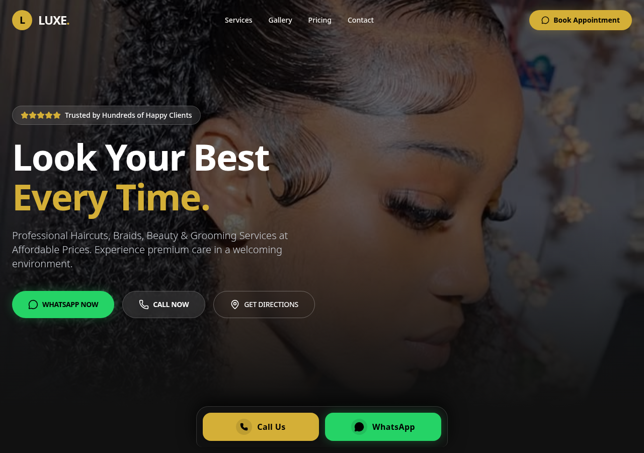 Luxe Salon & Barber Thika website preview